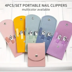 4 In 1 Professional Manicure Set 4-piece Stainless Steel Nail Care Kit – Nail Clippers, Cuticle Nippers, Nail File & Spoon Pusher – Unscented, No Batteries Needed, Non-electric Tools For Nail Techs & Home Use – Random Color