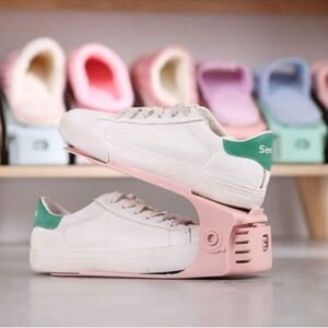Double Layer Adjustable Shoe Bracket Storage Shoe Rack | 2 In 1 Foldable Shoe Holder Space Saving (random Color)