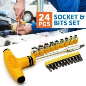 T-bar Screwdriver Socket And Bits Set 24 Pcs